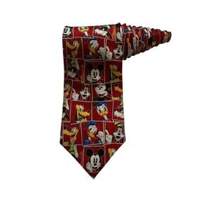 Disney Mickey & and Company 100% Silk NeckTie Mickey Mouse Donald Goofy Pluto